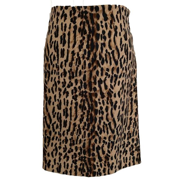 A.B.S by Allen Schwartz Leopard Print Black & Brown A-line Skirt Size 10P - Picture 4 of 12